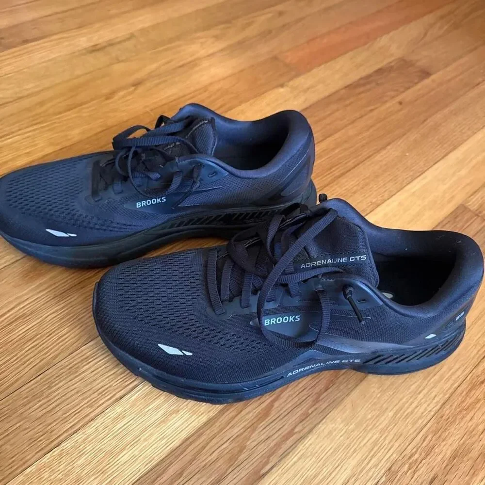 Brooks Adrenaline GTS 23 black running shoes men’s size 10.5 - wide (2e)